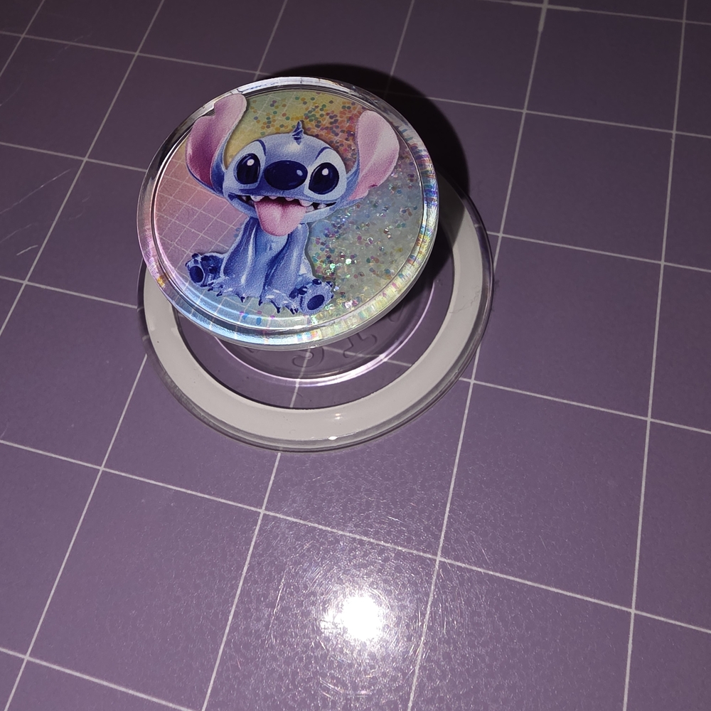 PopSocket with Blue and Pink Character Design